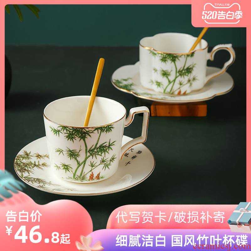 Ceramic coffee cup small European - style key-2 luxury elegant ipads China coffee cups and saucers on the afternoon of camellia tea cups