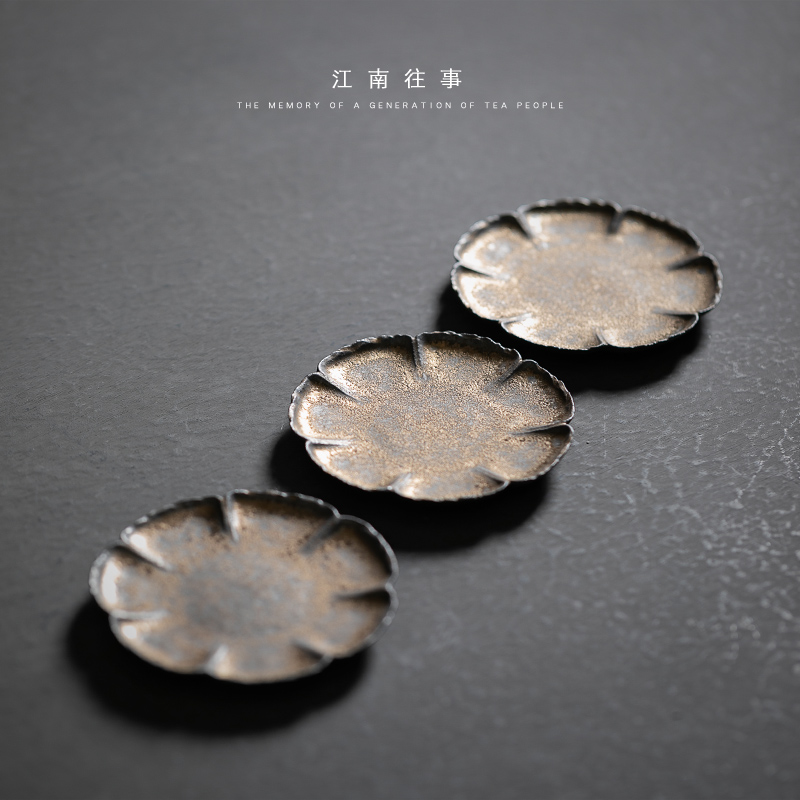 Jiangnan past kung fu tea set ceramic gold cup mat, lotus - shaped cup tea utensils tea table tea accessories