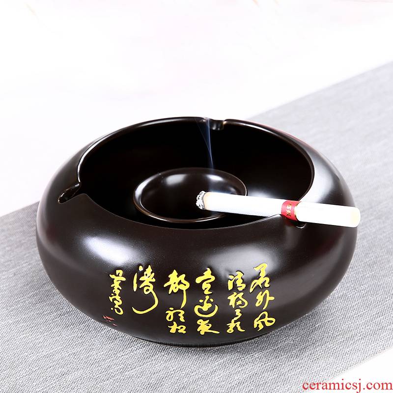 Porcelain heng tong ceramic ashtray creative move tang fly ash large home sitting room office tide ashtrays