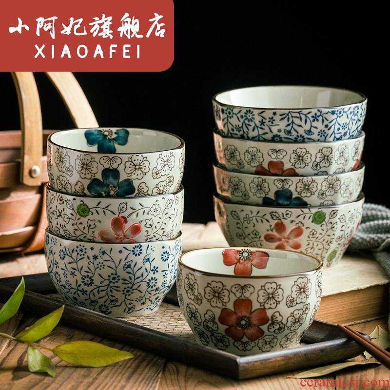 ; Japanese ceramic bowl irregular creative square bowl of rice bowls to eat bowl bowl restaurant tableware little move