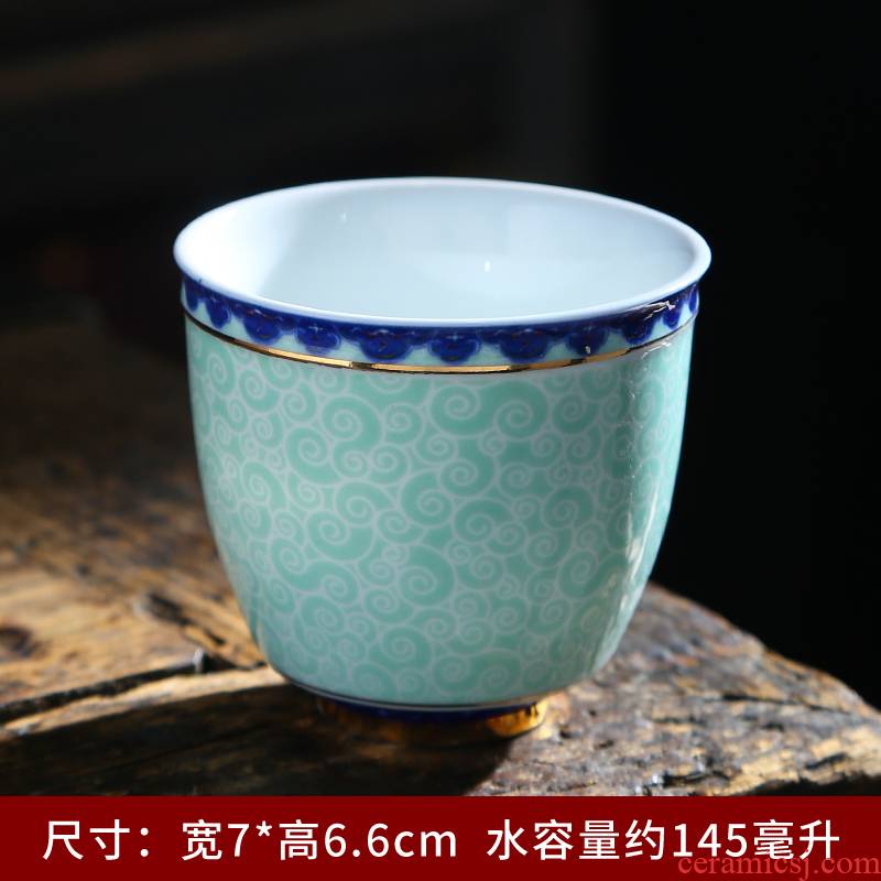 Also the grilled pastel flowers cup perfectly playable cup small sample tea cup master cup single CPU ceramic cups kung fu tea set