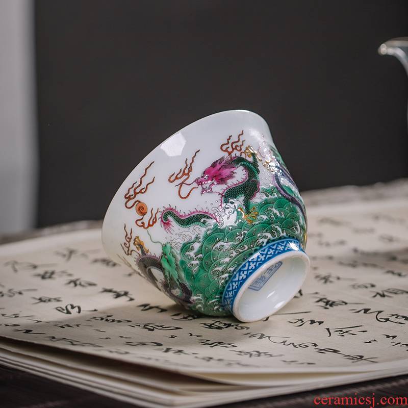 The Owl five dragon up jingdezhen tea set all checking ceramic cup kung fu tea masters cup tea cups