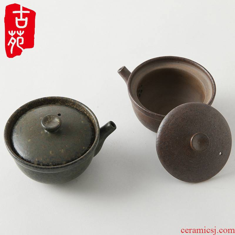 Coarse pottery violet arenaceous tureen Japanese ancient ceramic bowl tea cups wholesale hand grasp pot of kung fu tea full moon