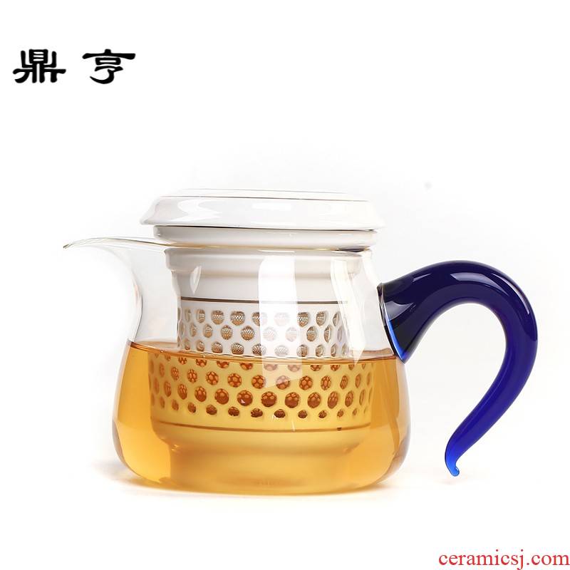 Ding heng fair heat - resistant glass tea cup upset points is kung fu tea set with ceramic filter large tea tea
