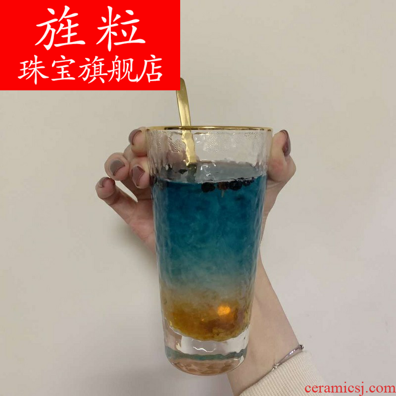 Continuous grain of glass ins wind rainbow glass beer keller cup web celebrity girl heart household glass creative move