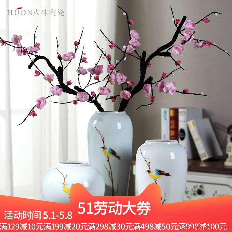 Jingdezhen ceramic creative vase furnishing articles sitting room TV cabinet dry flower arranging flowers I and contracted the new Chinese style decoration