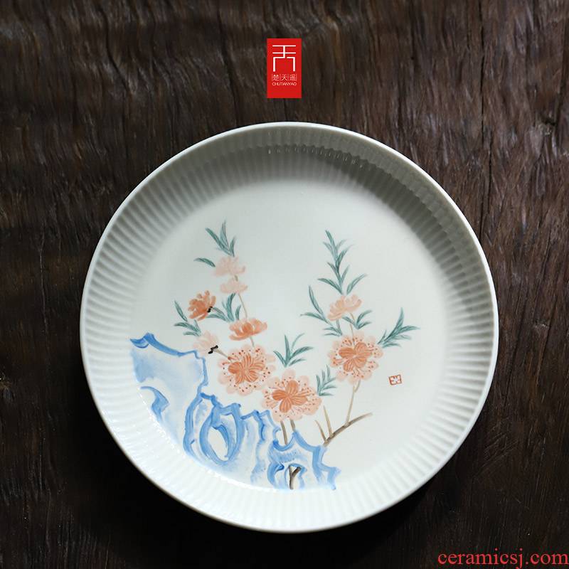 Jingdezhen hand - made ceramic tea tray was yun shouping painting POTS dry fruit bowl tea tray tea tray of fruit