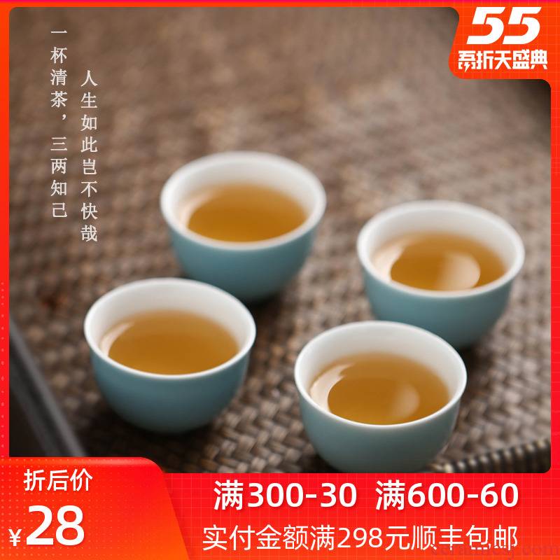 Bright to taste tea cup single jingdezhen ceramic female kung fu tea set manual Chinese style household small tea masters cup