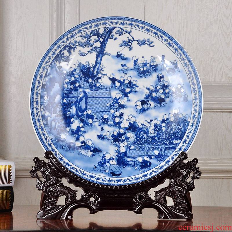 Jingdezhen ceramics new Chinese style decoration figure sitting room home furnishing articles sat dish hang dish the ancient philosophers