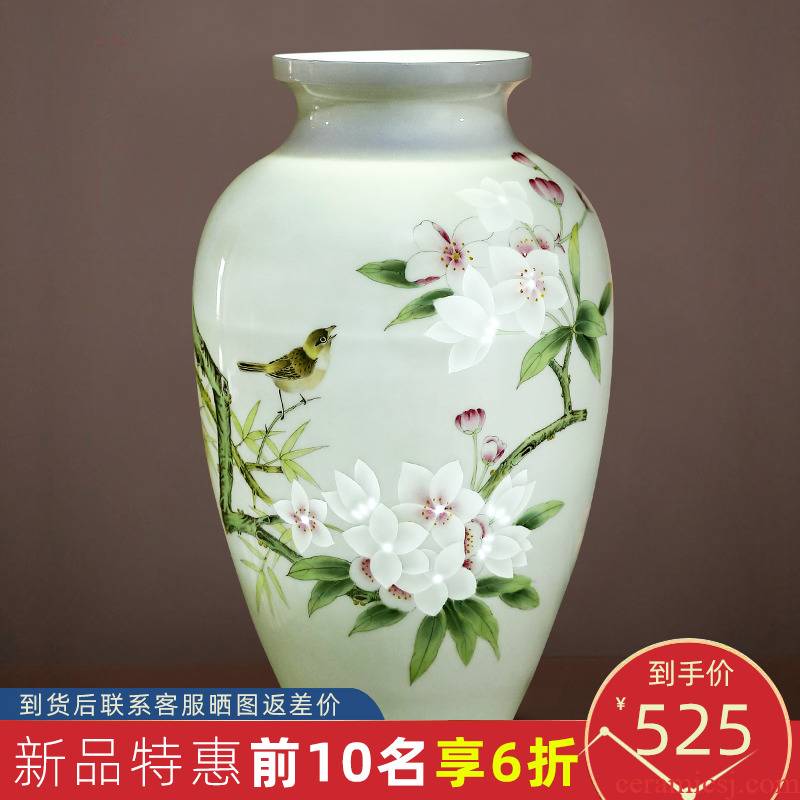 Jingdezhen ceramics vase hand - made of new Chinese style household, sitting room adornment flower arranging rich ancient frame handicraft furnishing articles