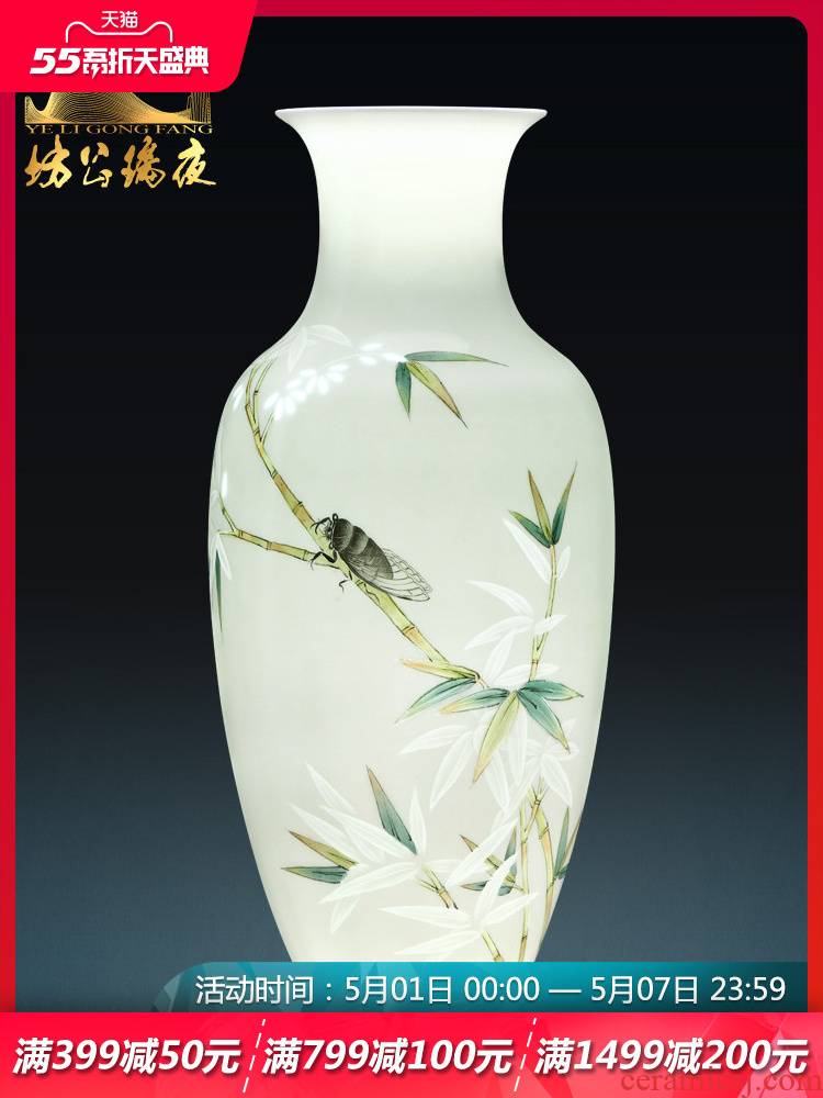 Jingdezhen ceramics vase furnishing articles flower arranging bamboo cool breeze sitting room adornment furnishing articles of the new Chinese style household