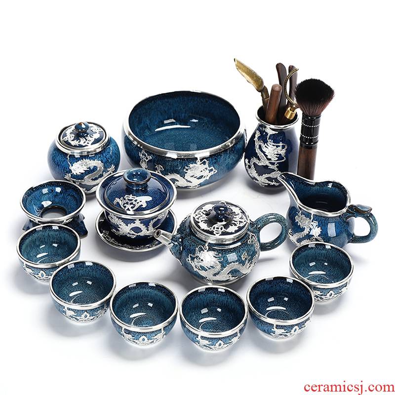 Recreational product an inset jades of jingdezhen tea service suit household ceramic cups tureen set YinJian teapot office
