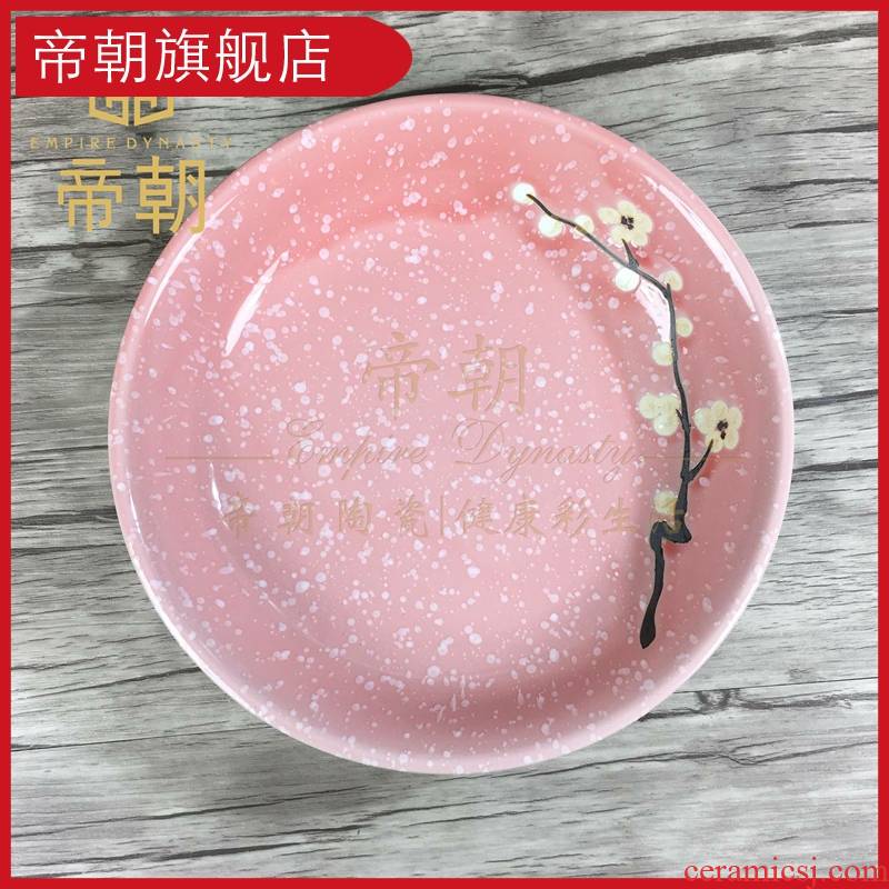 Emperor toward creative hand - made hotel Japanese household ceramics microwave western - style food table dish dish plates disc steak plate
