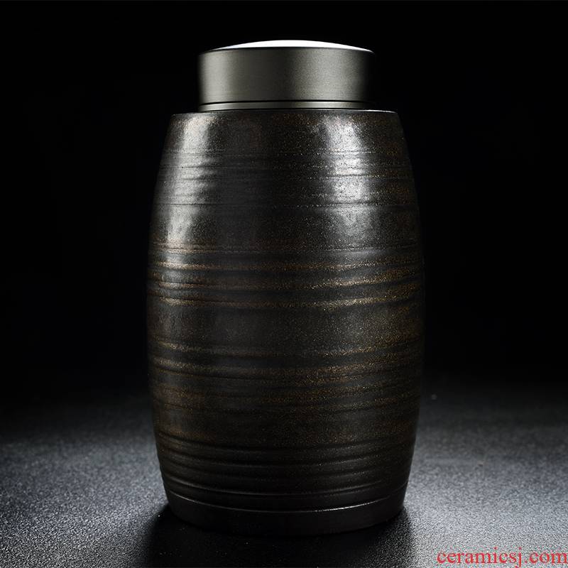 Old at restoring ancient ways, coarse pottery tea pot seal tank rust glaze up packing box ceramics pu 'er tea pot