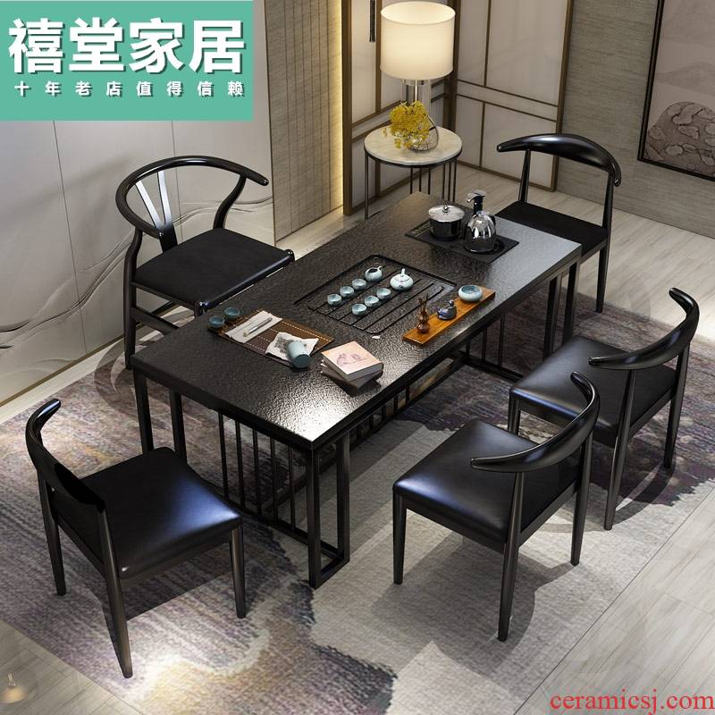 New Chinese style household contracted sitting room fire stone kung fu tea tea table of modern office furniture combination tea