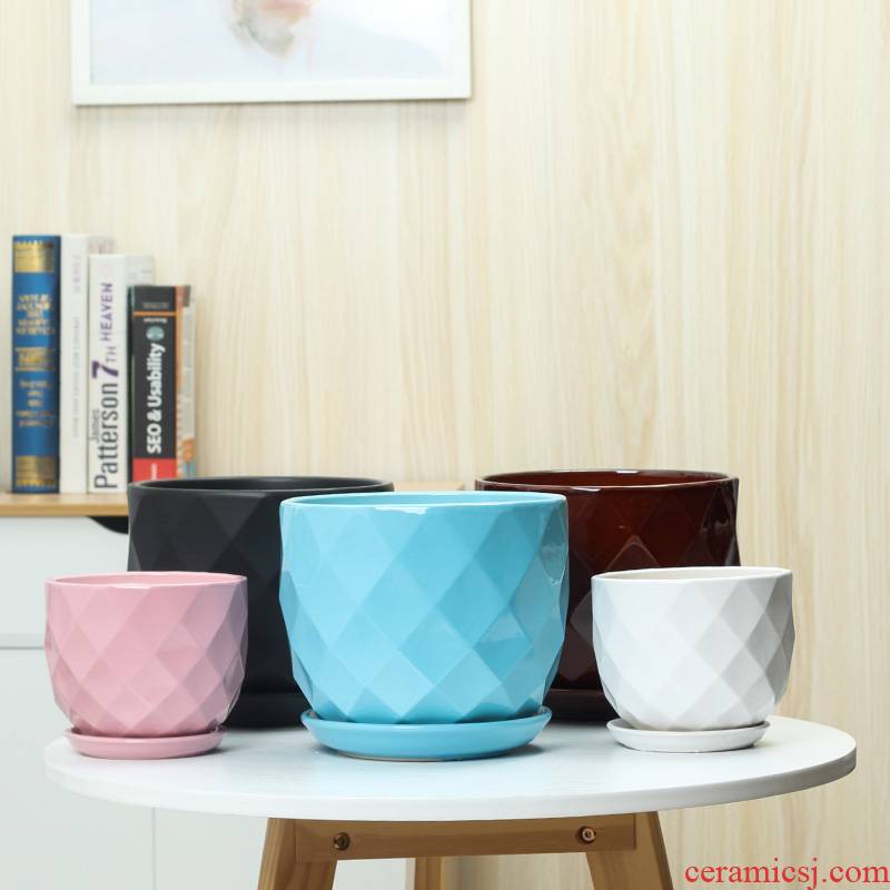 Contracted ceramic flower POTS with tray was oversized colored fleshy other clivia sitting room indoor pot wholesale