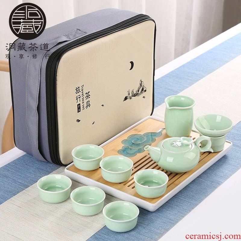 In building celadon kung fu tea sets tea tray household contracted ceramic teapot portable travel dry tea table