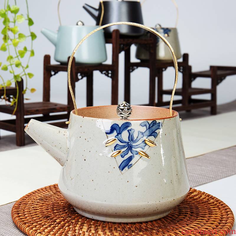 Ronkin household ceramics girder pot of tea ware kung fu tea accessories restoring ancient ways single teapot contracted the kettle