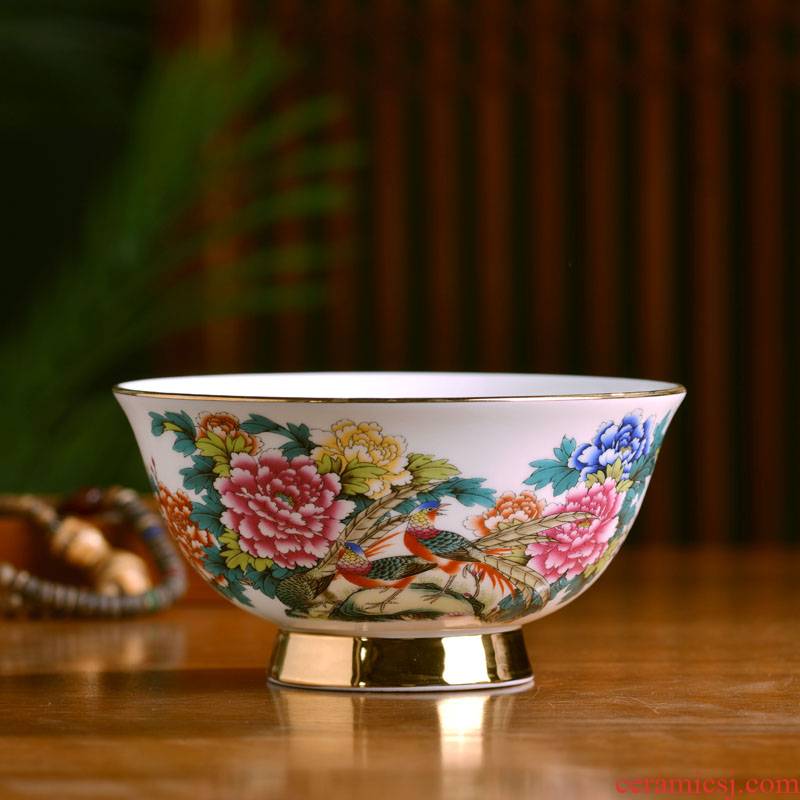 Jingdezhen up phnom penh household of Chinese style ipads porcelain face soup bowl large rice bowls court enamel archaize bowl of bowls of gift