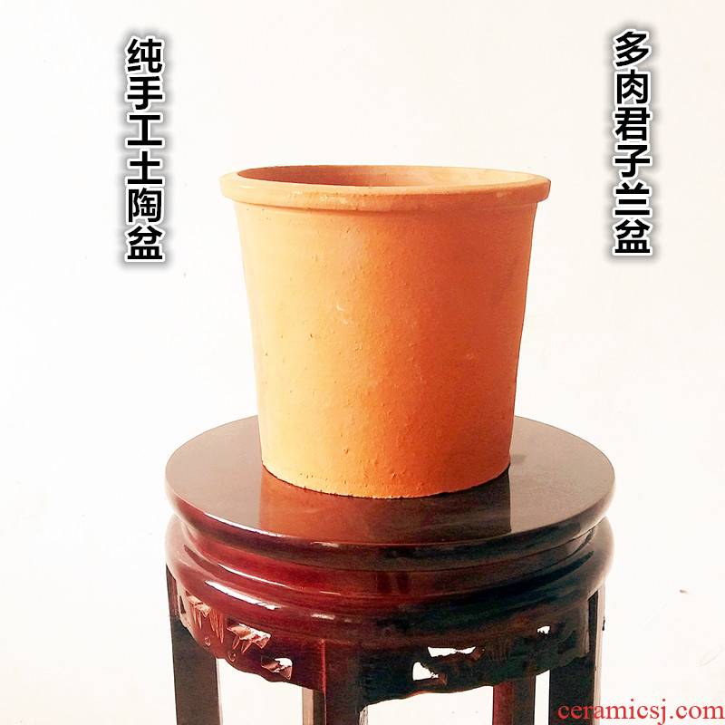 Thick black pottery clay red clay permeability clivia fleshy flower POTS potted bonsai creative manual mud made of baked clay full package of mail