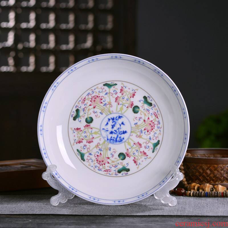 Jingdezhen ceramics deep dish dish of Chinese style household ipads porcelain plate single plate style of rice soup home plate