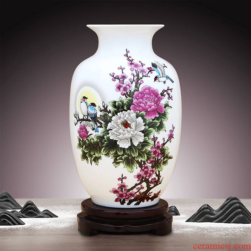 Jingdezhen ceramics white trumpet vase water raise flower arranging furnishing articles household act the role ofing is tasted rich ancient frame sitting room office