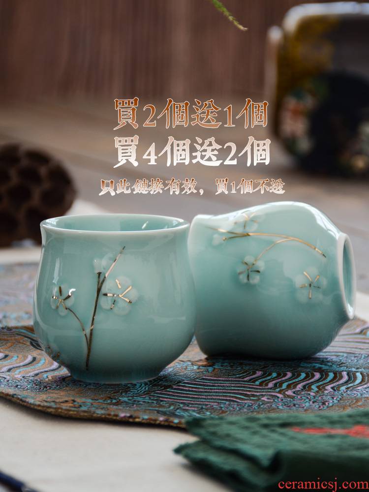Kung fu tea one cup master cup jingdezhen tea set ceramic cup single glass cup glass ceramic cups