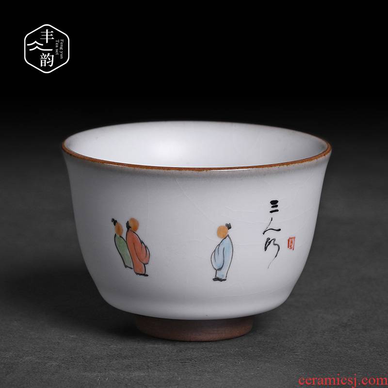 Your up hand - made master cup ceramic ice crack tea set large cup kung fu tea sample tea cup on the move, single CPU