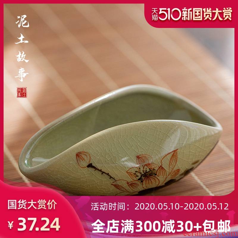 Hand the up with jingdezhen ceramic tea holder tea tea tray was reward points reward tea tray was tea with parts tea holder