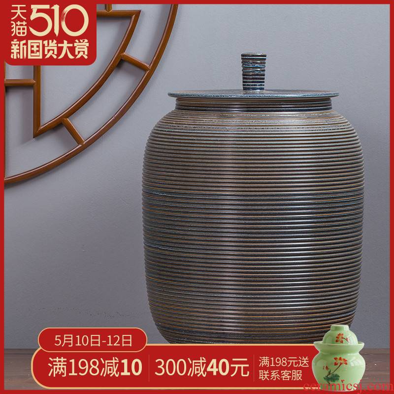 Ceramic barrel ricer 30 kg to 15 kg box with cover art tank barrel can save m barrels of jingdezhen tea urn