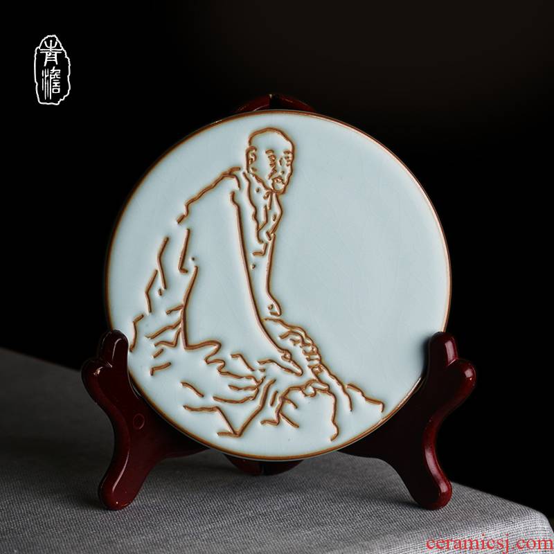 Your up pot holder, ceramic retro hand pad crack household celadon jingdezhen porcelain teapot kung fu tea accessories