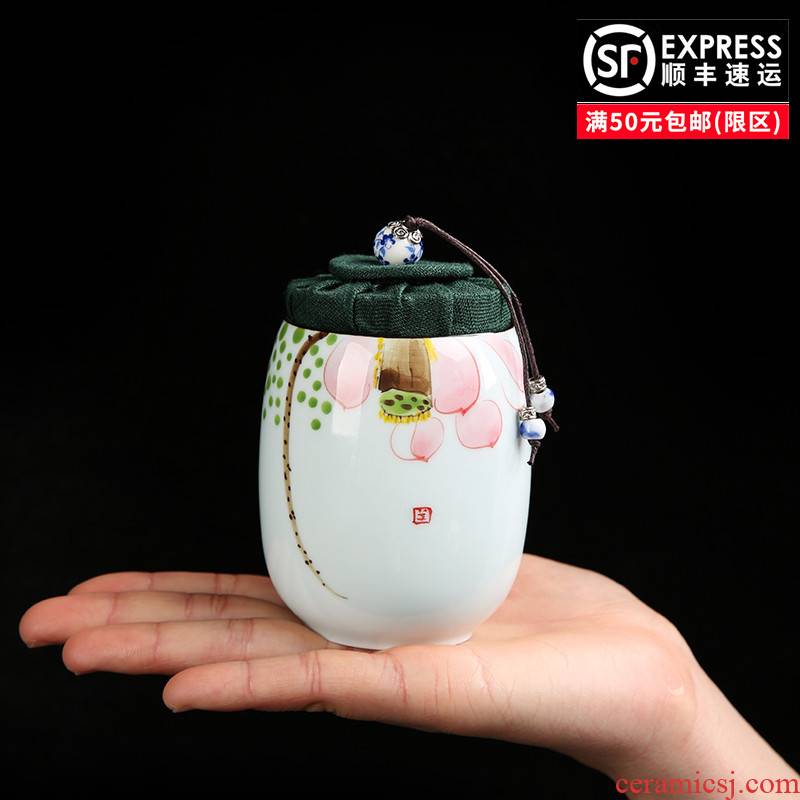 Clearance hand - made ceramic seal tank storage POTS trumpet tea caddy fixings box tea bucket of tea urn on sale