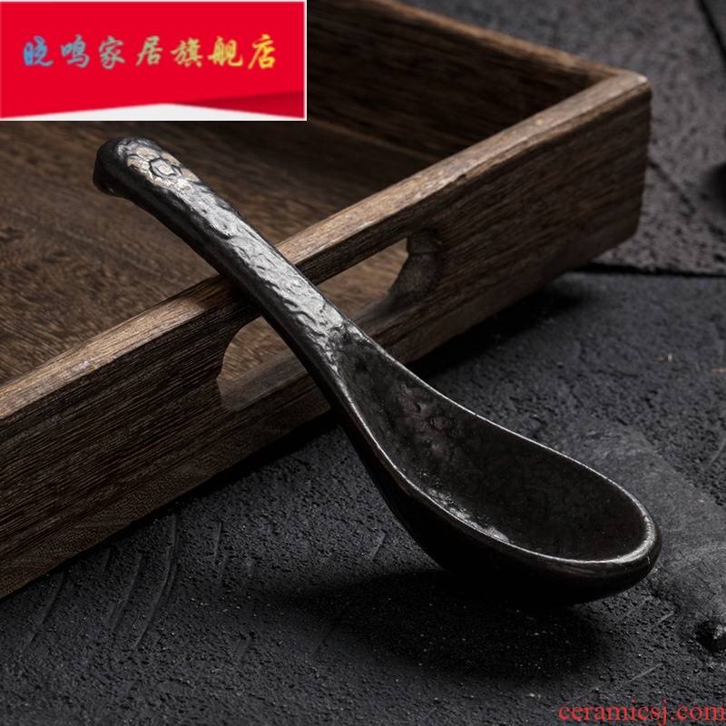 Ceramic such as spoon noodles bent spoon Japanese spoon, small dessert spoon, run to eat porridge spoon run, Japan and South Chesapeake tableware
