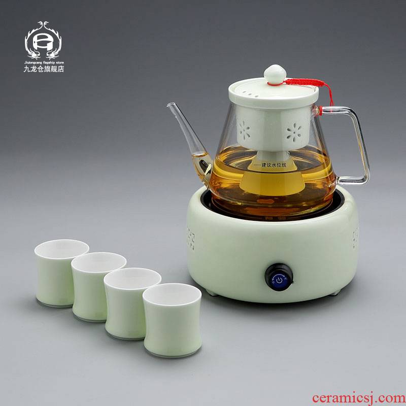 Electric TaoLu cooking pot set home brewed tea glass steam steaming tea filter remove black tea, white tea cups