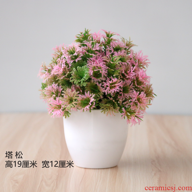 Household false herbal tea table decoration simulation furnishing articles plastic dried flowers and green, the plants small potted flower sitting room adornment