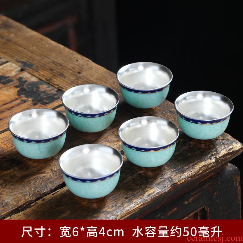 Colored enamel craft ceramic masters cup single cup sample tea cup kung fu tea cups individual cup household small bowl