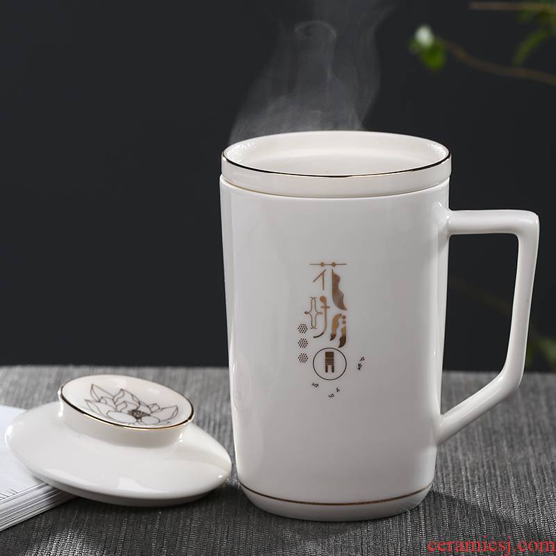 Jingdezhen ceramic filter cup personal glass office cup creative mugs household porcelain cup with cover the make tea cup