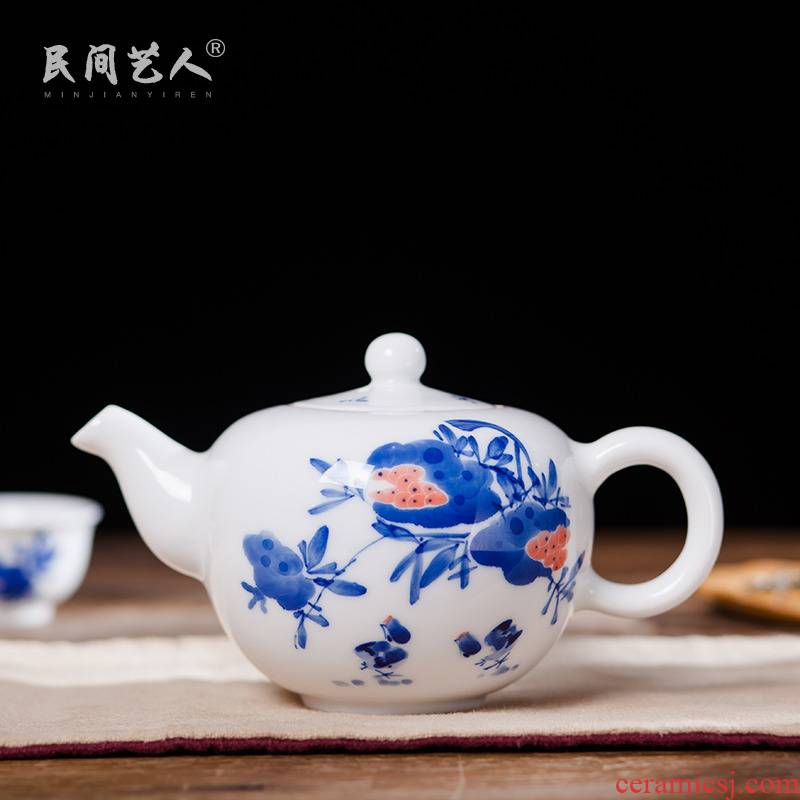 Jingdezhen porcelain teapot kung fu tea set ceramic tea set domestic hot water cup teapot kettle