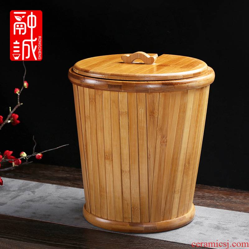Hot melt cheng detong wears cover bamboo barrels of the tea taking zero bin household water barrels of large bucket
