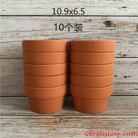 Short basin of red pottery clay flowerpots platter of large diameter, fleshy biscuit firing flowerpot coarse pottery shallow basin to the leaf cutting clearance package mail