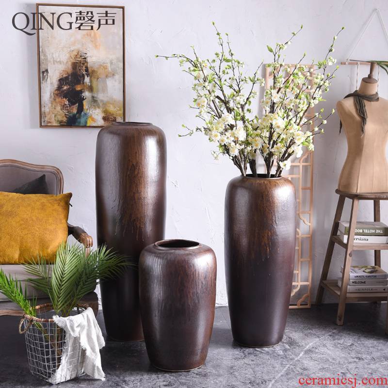 Restore ancient ways do old clay ceramic vase furnishing articles sitting room porch dried flower arranging flowers Chinese TV ark hotel big porcelain