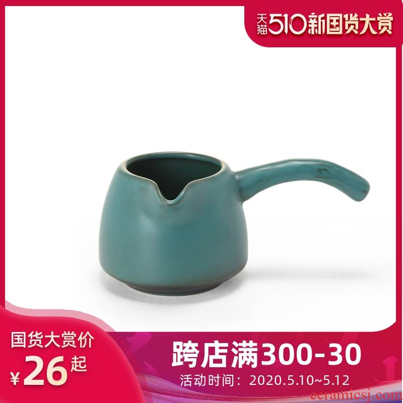 Jun ware moss fair tea cup side the ceramic tea is a Japanese male cup coarse pottery points a single cup tea sea