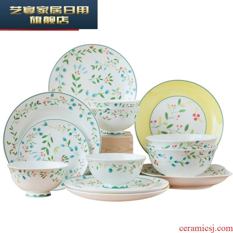 Jingdezhen tableware suit household Nordic ipads bowls disc (creative people eat nice soup bowl dish bowl