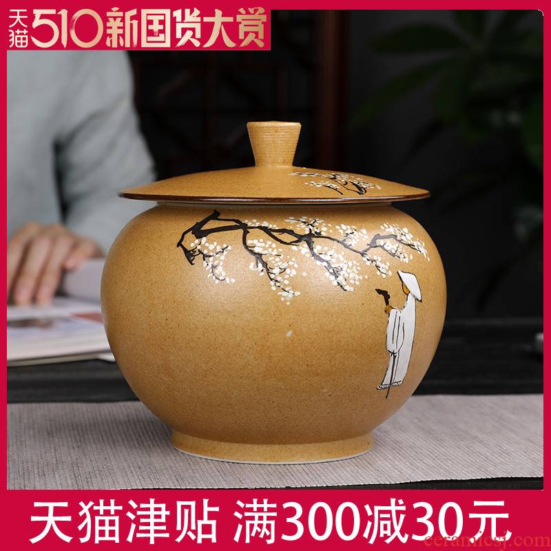 Hand - made ceramic tea pot seal moisture with cover small half jins to household storage POTS of jingdezhen