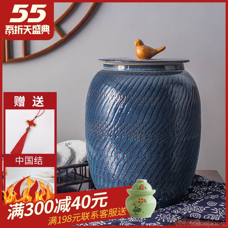 30 kg to ceramic barrel rice bucket with cover tank flour 20 jins home sweet rapeseed oil seal storage cylinder tank