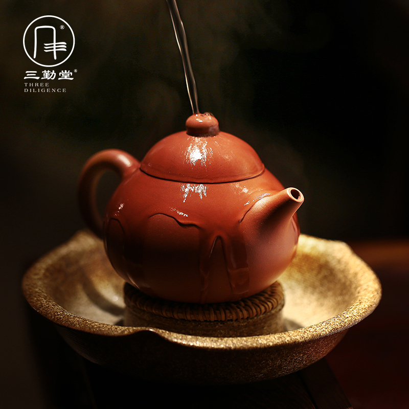 Three frequently hall are it yixing quality goods by manual teapot undressed ore S26013 the qing xi shi pot of of bottom chamfer pomelos pot