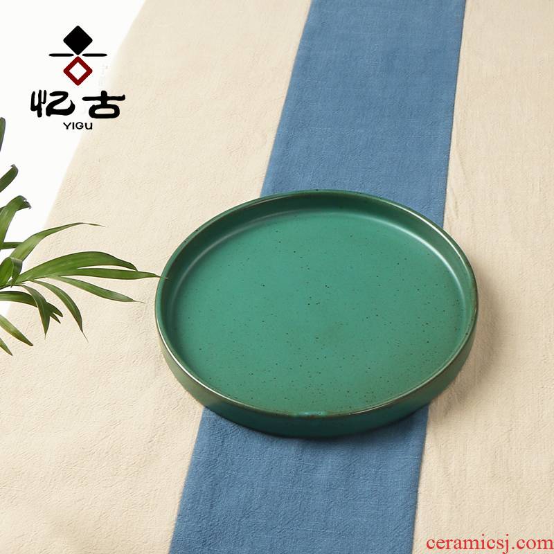 Ceramic tea tray have ancient up change tray was dry plate office household contracted coarse pottery tea table plate tea accessories