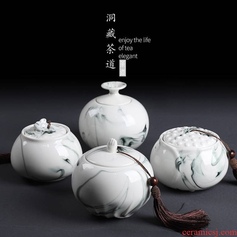 White porcelain hand - made ceramic tea pot in floor storage tanks home office warehouse moistureproof wake tea tea sealed storage tank