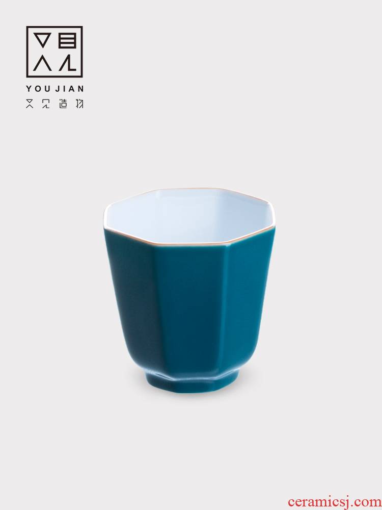 The Sample tea cup dehua porcelain octagon cup home of kung fu tea cups ceramic tea master single cups of tea cups