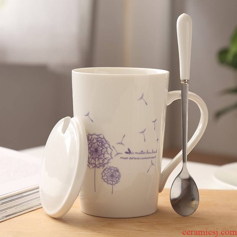 Coffee cup tea lovers water glass ceramic keller princess girl with cover the spoon with cover home office